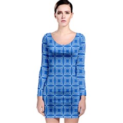 Df Blue Woollister Long Sleeve Bodycon Dress by deformigo