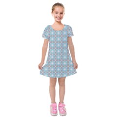 Df Tech Sky Kids  Short Sleeve Velvet Dress by deformigo