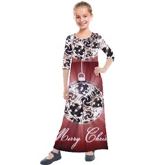 Merry Christmas Ornamental Kids  Quarter Sleeve Maxi Dress by christmastore