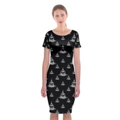 Buddhism Motif Print Pattern Design Classic Short Sleeve Midi Dress by dflcprintsclothing