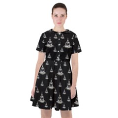 Buddhism Motif Print Pattern Design Sailor Dress by dflcprintsclothing