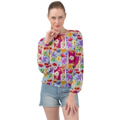 Flowers Trapped In Chains Banded Bottom Chiffon Top by fabqa