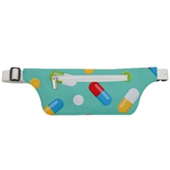 Pills Medicines Seamless Pattern Blue Background Active Waist Bag by Wegoenart