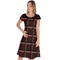 Dark Chocolate Seamless Pattern Sweet Texture Classic Short Sleeve Dress View1