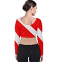 Diving flag Velvet Long Sleeve Crop Top View2