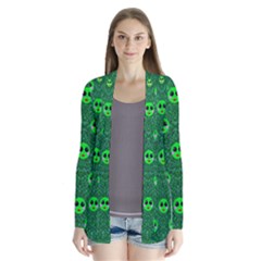 Smiling Happy Ones In The Fauna Drape Collar Cardigan by pepitasart