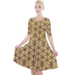 Berenice Quarter Sleeve A-line Dress by deformigo