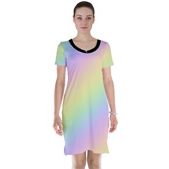 Pastel Goth Rainbow  Short Sleeve Nightdress by thethiiird