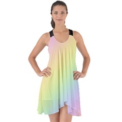 Pastel Goth Rainbow  Show Some Back Chiffon Dress by thethiiird