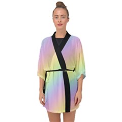 Pastel Goth Rainbow  Half Sleeve Chiffon Kimono by thethiiird