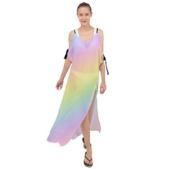 Pastel Goth Rainbow  Maxi Chiffon Cover Up Dress by thethiiird