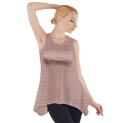 Pink Alligator Print Side Drop Tank Tunic by LoolyElzayat