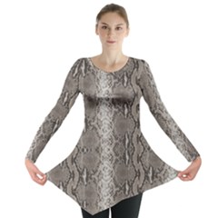 Python Snakeskin Print Long Sleeve Tunic  by LoolyElzayat