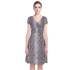 Python Snakeskin Print Short Sleeve Front Wrap Dress by LoolyElzayat