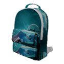 Awesome Light Bulb With Tropical Island Flap Pocket Backpack (Large) View1