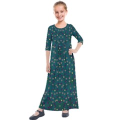 Reef Filled Of Love And Respect With  Fauna Ornate Kids  Quarter Sleeve Maxi Dress by pepitasart