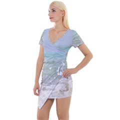 Ocean Heart Short Sleeve Asymmetric Mini Dress by TheLazyPineapple