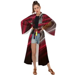 Circle Background Red Dark Bokeh Maxi Kimono by Vaneshart