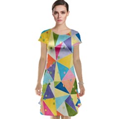 Abstract Background Colorful Cap Sleeve Nightdress by Vaneshart