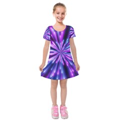 Background Structure Lines Kids  Short Sleeve Velvet Dress by Vaneshart