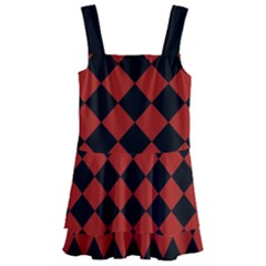 Block Fiesta - Apple Red & Black Kids  Layered Skirt Swimsuit by FashionBoulevard