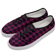 Block Fiesta - Boysenberry Purple & Black Women s Classic Low Top Sneakers by FashionBoulevard