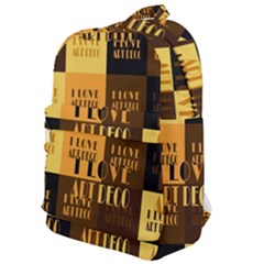 I Love Art Deco Typographic Motif Collage Print Classic Backpack by dflcprintsclothing