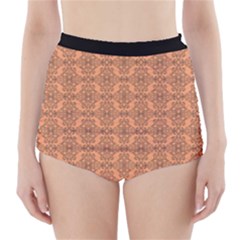 Timeless   Black & Cantaloupe Orange High-waisted Bikini Bottoms by FashionBoulevard