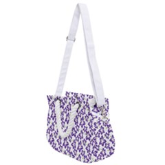 Cute Flowers - Imperial Purple Rope Handles Shoulder Strap Bag by FashionBoulevard