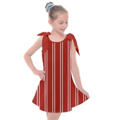 Nice Stripes - Apple Red Kids  Tie Up Tunic Dress by FashionBoulevard