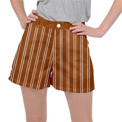 Nice Stripes - Burnt Orange Ripstop Shorts by FashionBoulevard