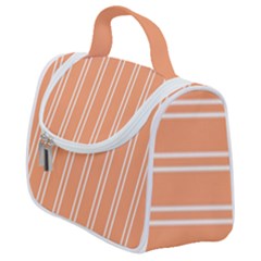 Nice Stripes - Cantaloupe Orange Satchel Handbag by FashionBoulevard