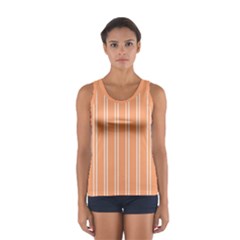 Nice Stripes - Cantaloupe Orange Sport Tank Top  by FashionBoulevard