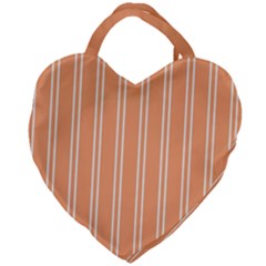 Nice Stripes - Cantaloupe Orange Giant Heart Shaped Tote by FashionBoulevard