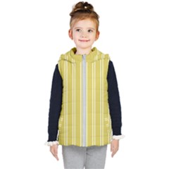 Nice Stripes - Ceylon Yellow Kids  Hooded Puffer Vest by FashionBoulevard