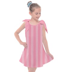 Nice Stripes - Flamingo Pink Kids  Tie Up Tunic Dress by FashionBoulevard