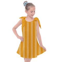 Nice Stripes - Honey Orange Kids  Tie Up Tunic Dress by FashionBoulevard