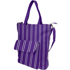 Nice Stripes - Imperial Purple Shoulder Tote Bag by FashionBoulevard