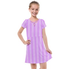 Nice Stripes - Lavender Purple Kids  Cross Web Dress by FashionBoulevard