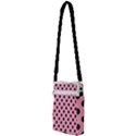 Polka Dots Black On Flamingo Pink Multi Function Travel Bag View2