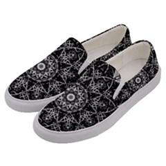 Black And White Pattern Men s Canvas Slip Ons by Sobalvarro