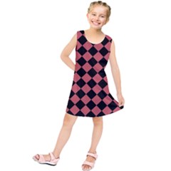 Block Fiesta Black And Indian Red Kids  Tunic Dress by FashionBoulevard