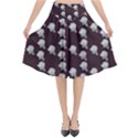 White Rose In Maroon Flared Midi Skirt View1