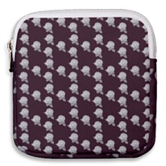 White Rose In Maroon Mini Square Pouch by snowwhitegirl