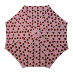 Rose In Pink Golf Umbrellas by snowwhitegirl