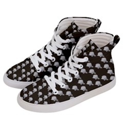 White Rose In Brown Men s Hi-top Skate Sneakers by snowwhitegirl