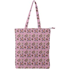 Robin Art Pink Pattern Double Zip Up Tote Bag by snowwhitegirl