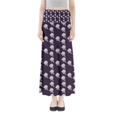 White Rose In Purple Full Length Maxi Skirt by snowwhitegirl