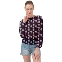 White Rose In Purple Banded Bottom Chiffon Top by snowwhitegirl