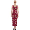 Robin Art Red Pattern Fitted Maxi Dress View1